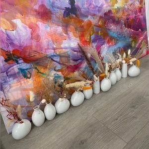 Bud Vases With Pampas/dried Flowers (12 Pieces)